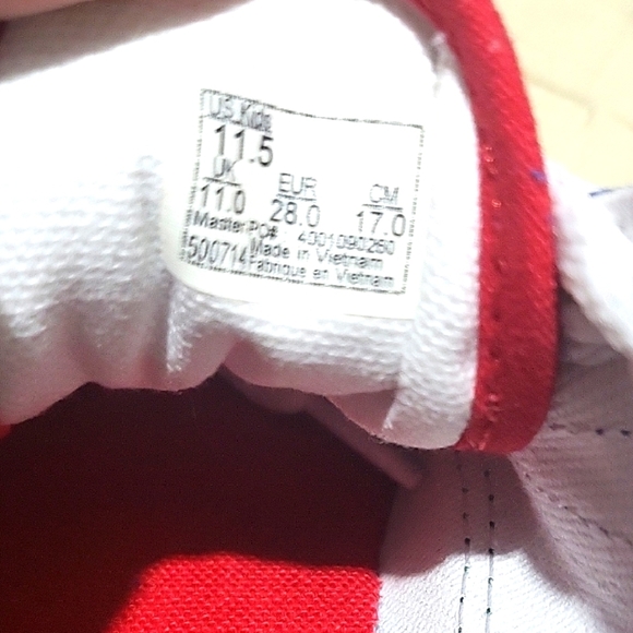 NWOB/T Vans Old Skool Yact Club Skate Shoes Red Blue Green Yellow Kids Size 11C - Picture 5 of 6